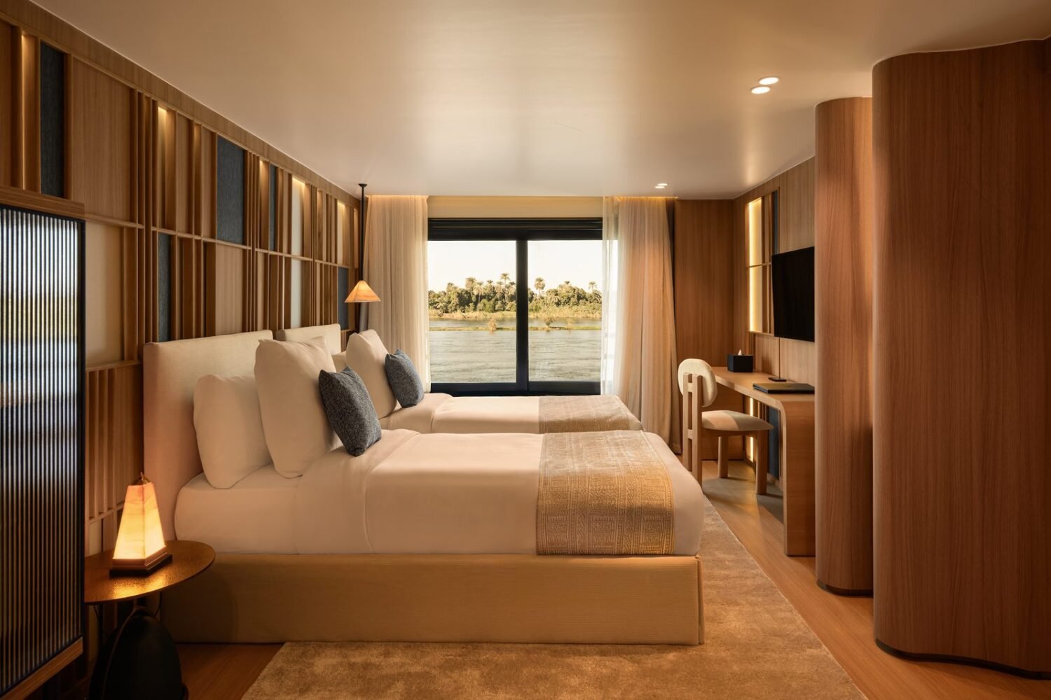 Bedroom of a luxury suite on Le Fayan Suites
