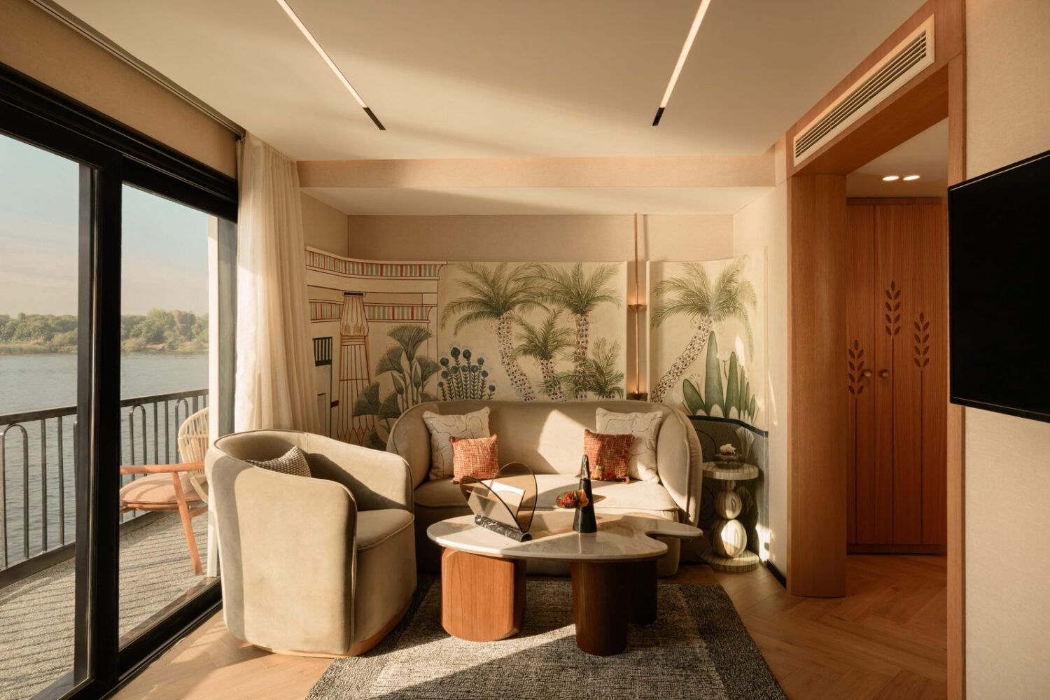 The living area of the Royal Suite on Le Fayan Suites
