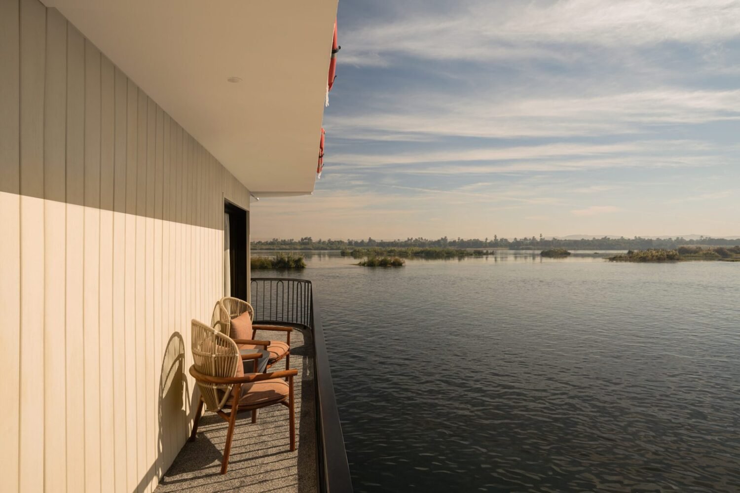The private balcony of the Royal Suite on Le Fayan Suites