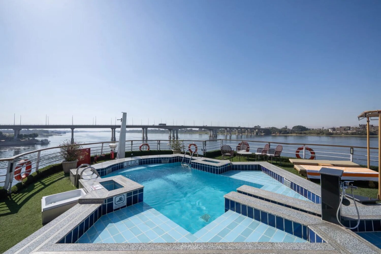 Pool on the sundeck of the Nile Excellence