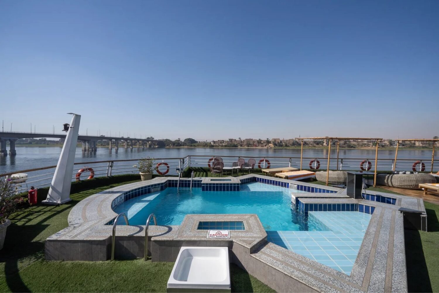 Sundeck pool on the Nile Excellence