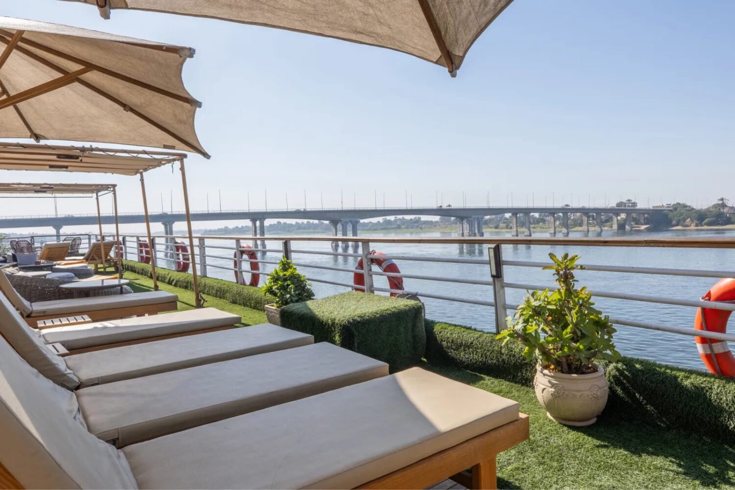Sunbeds on the Nile Excellence sundeck