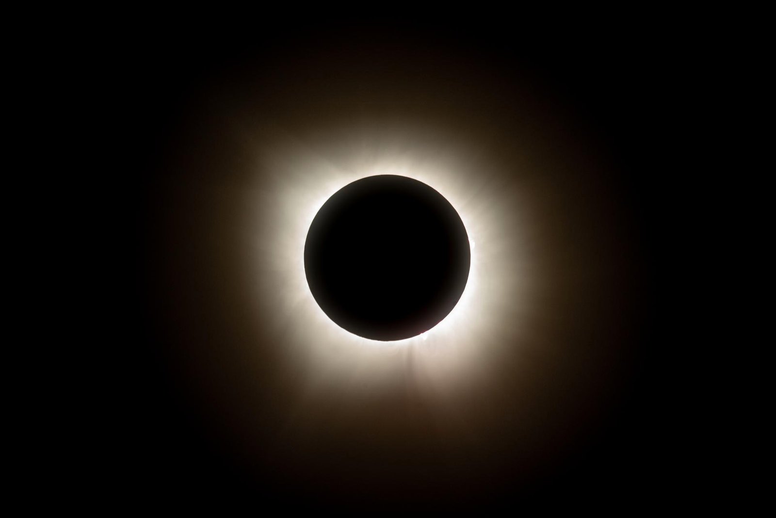 The Sun's corona around the Moon during a total solar eclipse
