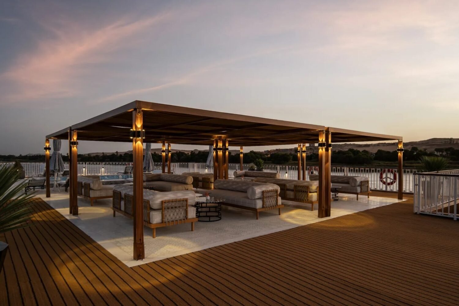 The sundeck of Tulip Nile cruise
