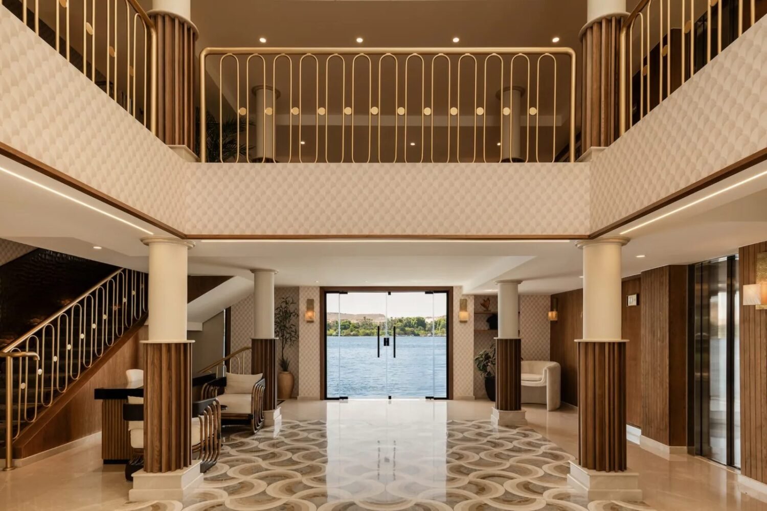 The atrium on Tulip Nile cruise