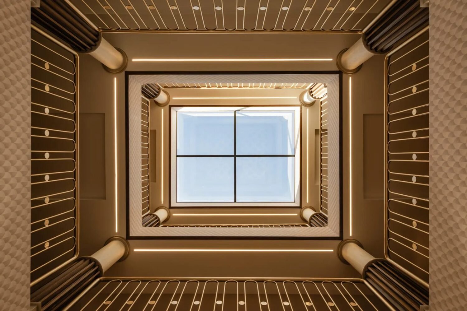 The atrium ceiling on Tulip Nile cruise