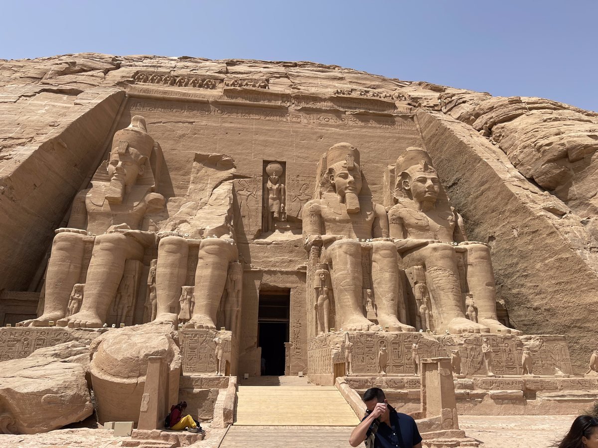 The four colossi of Ramesses II on the Great Temple at Abu Simbel